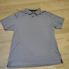 Rhone Mens Blue Short Sleeve Performance Polo Shirt Size Large L/G RN141364