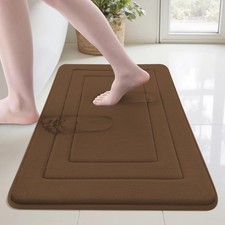 Super Soft Memory Foam Bath Mat Brown Bathroom Rugs Non Slip Bath Mats for Ba...