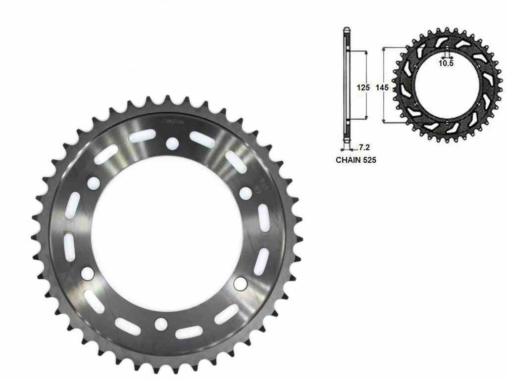 Pignon arrière en acier Sunstar SUNR1-4544-43 pour moto de route