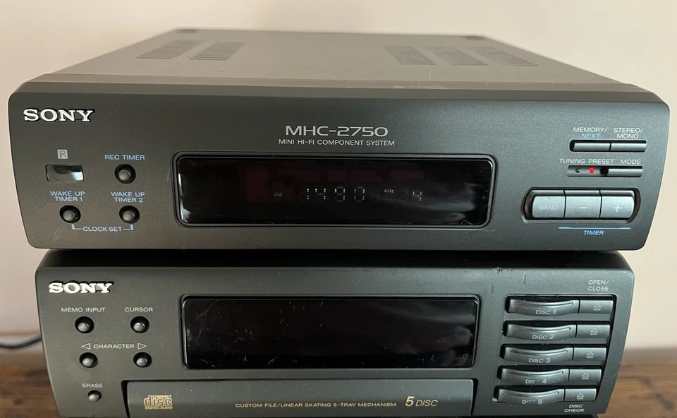 Mini sistema de componentes Hi-Fi Sony MHC-2750 1992 de colección - para piezas o reparación Foto 2 de 4