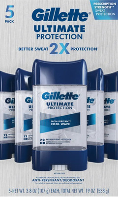 Gillette Ultimate Protection 6-in-1 3.8 oz Antiperspirant - 5 Pack