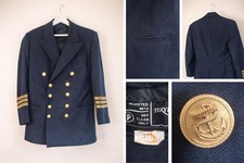 Elegante Marine-Offiziersjacke / Doppelreiher mit Goldknöpfen – Dunkelblau