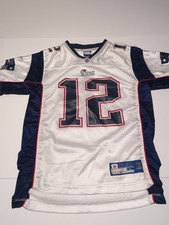 Reebok #12 Tom Brady On-Field New England Patriots Jersey Youth Sz L (14-16)