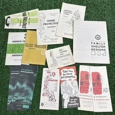 Huge Department Of Defense USA Fallout Shelter Emergency Family Guides Lot