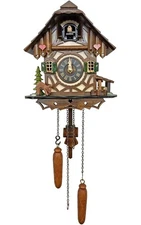 413QM - Engstler Battery-operated Cuckoo Clock - Full Size - 9"H x 8.25"W x 6.25