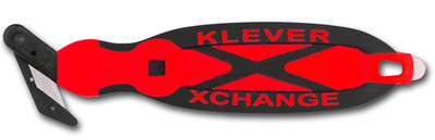 Klever Xchange Red Utility Knife with Recessed Blade for Safe Cutting