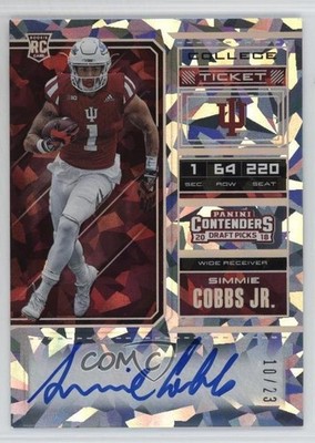 2018 Panini Contenders Draft Picks /23 Simmie Cobbs Jr #121 Rookie Auto RC p8v