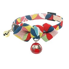  Diamond Shaped Bowtie Cat Collar with Small (6-9.5 inch,16-24cm) Red