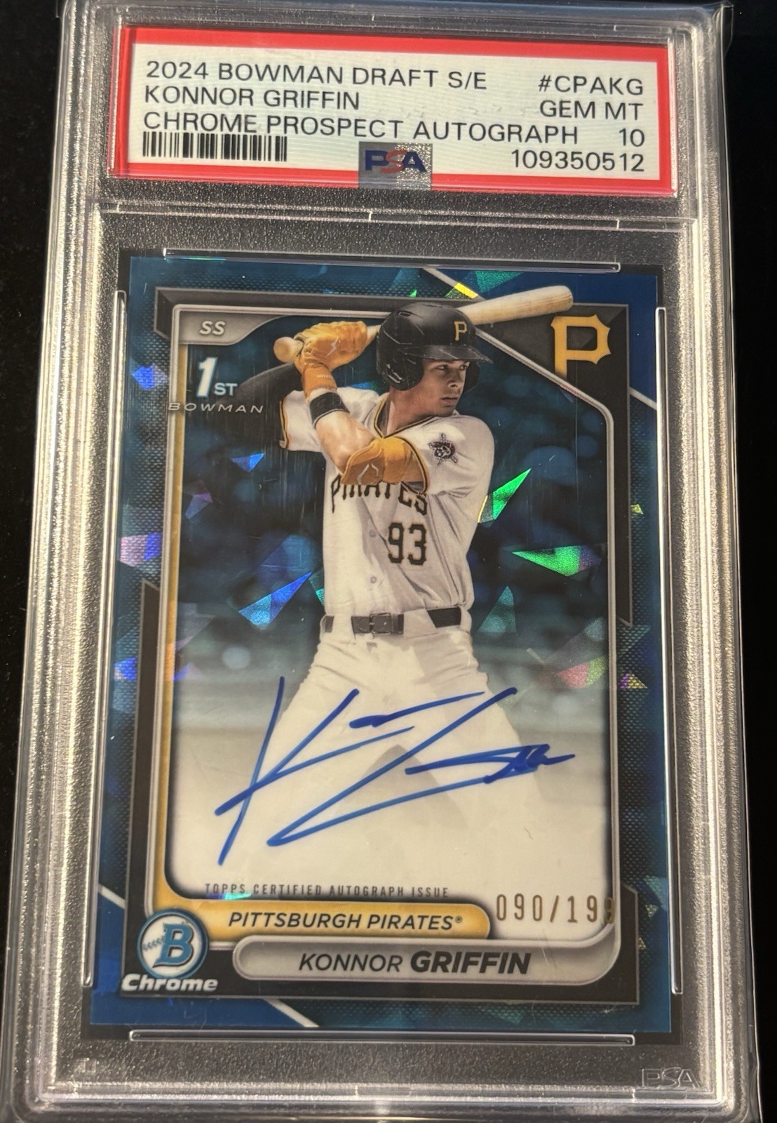 2024 Bowman Draft Konnor Griffin Auto Sapphire PSA 10 #/199 Autograph #CPAKG