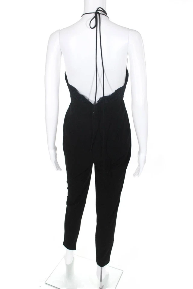 Mono Fame and Partners Shona Encaje Halter Pierna Ajustada Negro Azul Talla 4 10851363 Foto 3 de 4