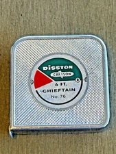 Disston 6ft Chieftain No. 76 Measuring Tape Miniature Mini H. K. Porter USA