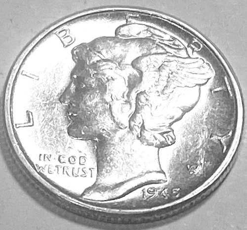 1945 P MERCURY DIME GEM BU No Reserve  *J1935