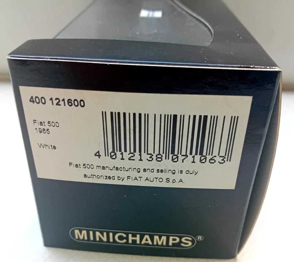 FIAT 500 1965 BIANCO WHITE MINICHAMPS 1/43 400121600 auto - Immagine 4 di 4