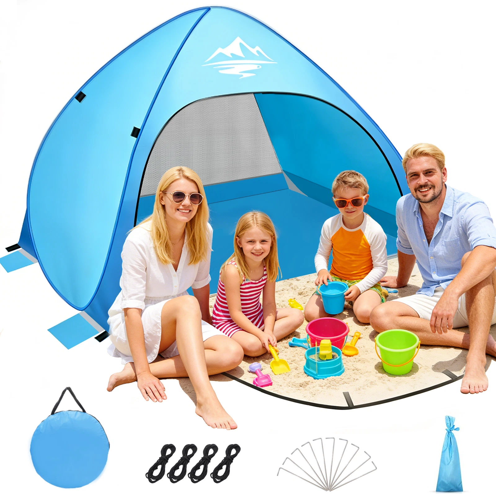 Beach Tent Sun Shelter Automatic Portable UV Protection Waterproof 3-4 Person