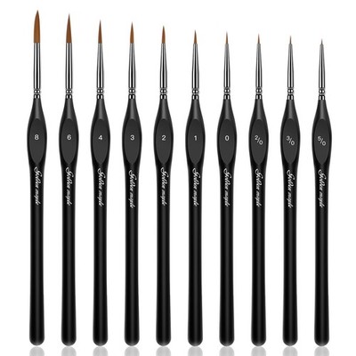 Golden Maple Detail Paint Brushes Set 10pcs Miniature Brushes for Fine
