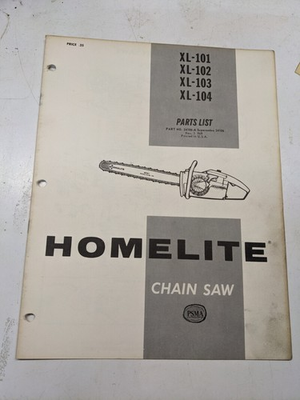 #ad HOMELITE PARTS LIST BOOK CATALOG MANUAL CHAIN SAWS XL 101 102 103 104 24106 A $16.20