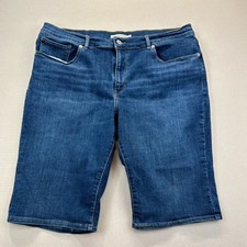 Levis Classic Bermuda Shorts Jeans Women's Size 33 Blue Denim Stretch