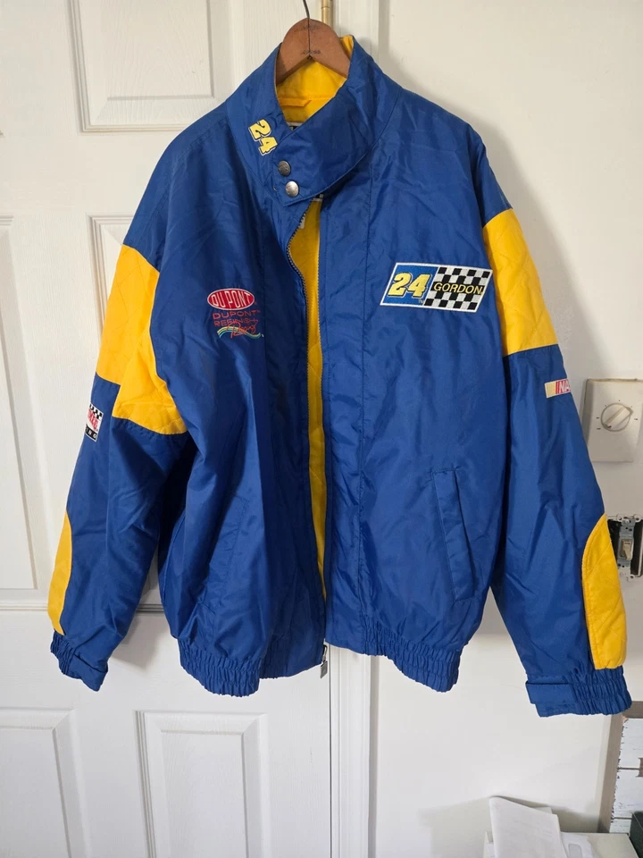 Vintage Nutmeg Nascar Jacket Men's XL, Blue & Yellow #24,Y2K Jeff Gordon Racing  - Image 3 of 4