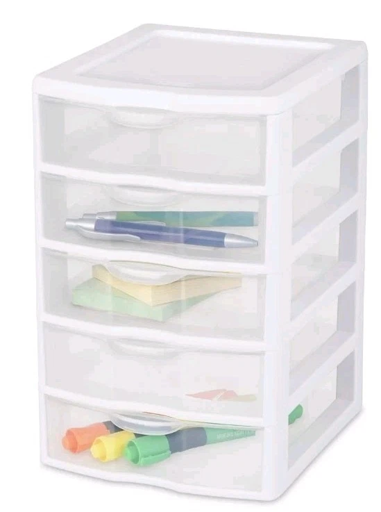 Lot Of 2 Sterilite Small 5 Drawer Desktop Storage For Office, Craft, Toy Room + - Image 4 of 4
