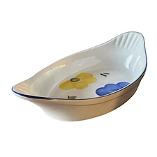 MAXAM Serving Bowl Casserole Dish 10.5”x 6” Floral Hand Painted Portugal