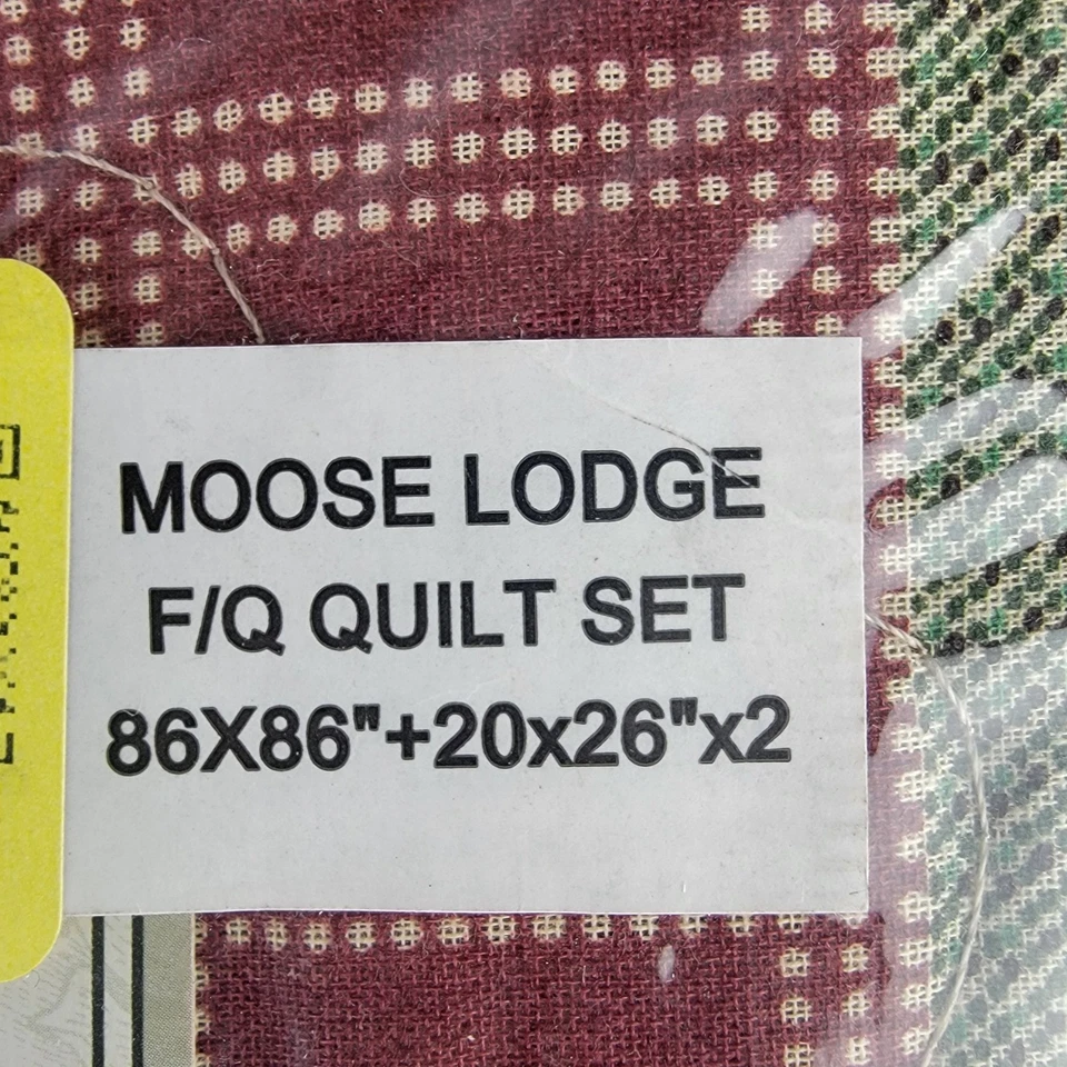 Greenland Home Fashions Moose Lodge Quilt Blanket Full/Queen Bedding 86x86 NEW - Image 3 of 4