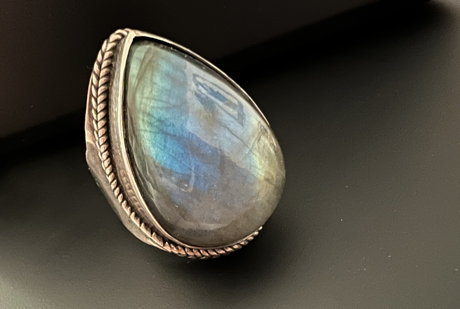 Shimmering Labradorite Large Statement Sterling S… - image 1