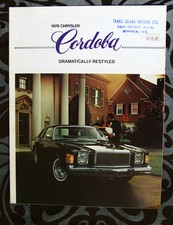 CHRYSLER CORDOBA 1978 brochure sales catalog - English - Canadian Market