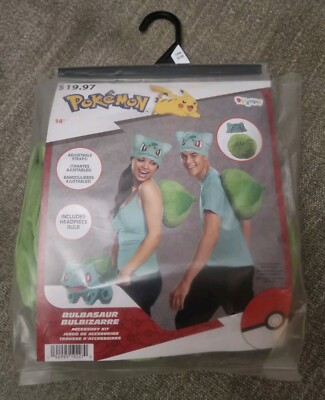 Disguise Pokemon Bulbasaur Costume Accessory Kit, Green, Adult Size, Halloween 