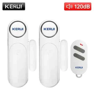 2 Alarmes de porte KERUI 120 dB 2 capteurs de contacts +1 télécommande - Photo 1/4