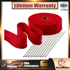 2" x50ft Titanium Header Turbo Pipe Manifold Exhaust Heat Wrap Tape 10 Ties Roll