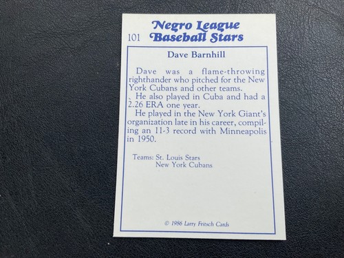 1986 FRITSCH NEGRO LEAGUE BASEBALL STARS PICK CARDS YOU WANT - Picture 430 of 496
