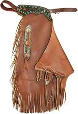 Western Chinks Leather Tooled Chaps (Trail Riding) for Adults Free Shipping.