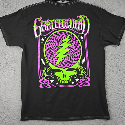 GRATEFUL DEAD Mens SHIRT LARGE BLack Purple CASUAL CONCERT ROCK NWT