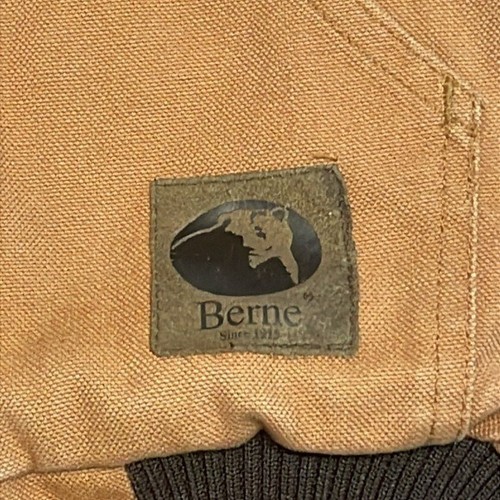 Berne Apparel Jacket Hood Lined Coat Zip Tan Work Wear Canvas Farm Youth Sz 6-8 - Picture 4 of 11