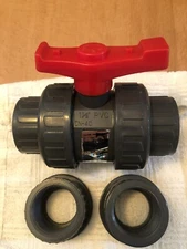 Campbell Mfg Union PVC Ball Valve. Part # UBV6S-R. 1 1/2” Slip or Threaded. New