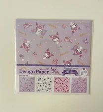 Sanrio Kuromi  Design Paper Origami 20 Sheets  4 Designs x 5 Sheets Kawaii!