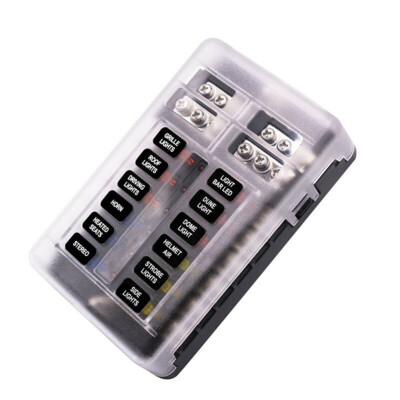 Caja De Fusibles 6 Vías Con 10 Fusibles Gratis | Para Coche, Barco, 12V/24V, Terminales 6.3mm | Incluye Cubierta Transparente