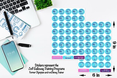 RunDisney Princess Weekend 10K 18-Week Galloway Training Stickers Sheet Planners