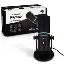 SoundBeast Firebird USB Microphone w/ Volume Control, Noise Reduction RGB Lights