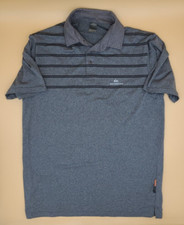 Quicksilver Waterman Polo Shirt - Striped Logo Gray - Men  s Size Small EUC