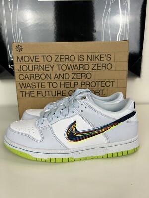 Nike Dunk Low (GS) 3D Pack White Blue Volt DV3478-100 Size 5.5Y/ Women s Size 7