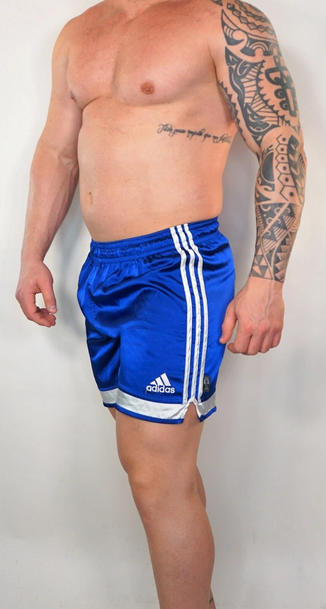 MEN'S ADIDAS SATIN SOCCER SHORTS (COLLECTOR'S ITEM) BLUE MED.