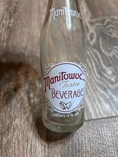 12 oz Empty Bottle Vintage MANITOWOC Tastee BEVERAGES Wisconsin soda bottle