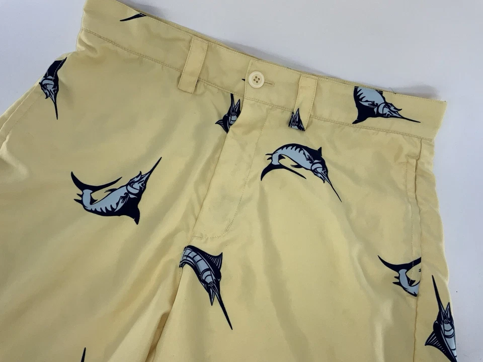 Pantalones Cortos Híbridos Flujo Líquido Talla 31 Hombres Amarillo Azul Marlins Poliéster YGI T4-80 Foto 3 de 4