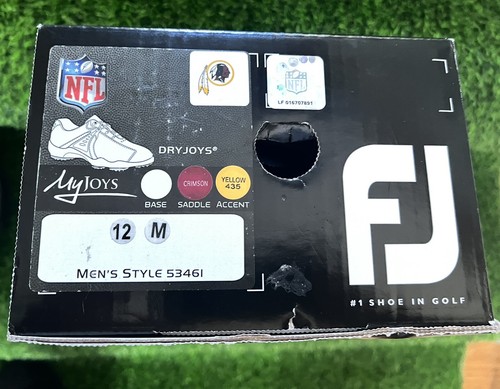 New Mens Footjoy Dry Joys Golf Shoes Size 12M NFL Washington Redskin Logo/Gary - Picture 4 of 6