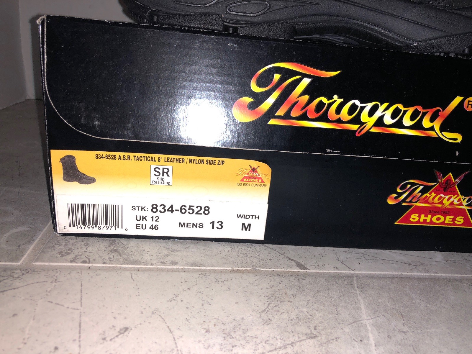 Thorogood 834-6528 A.S.R. Tactical 8&rdquo; Leather / Nylon Zip police Boots Size 8 M