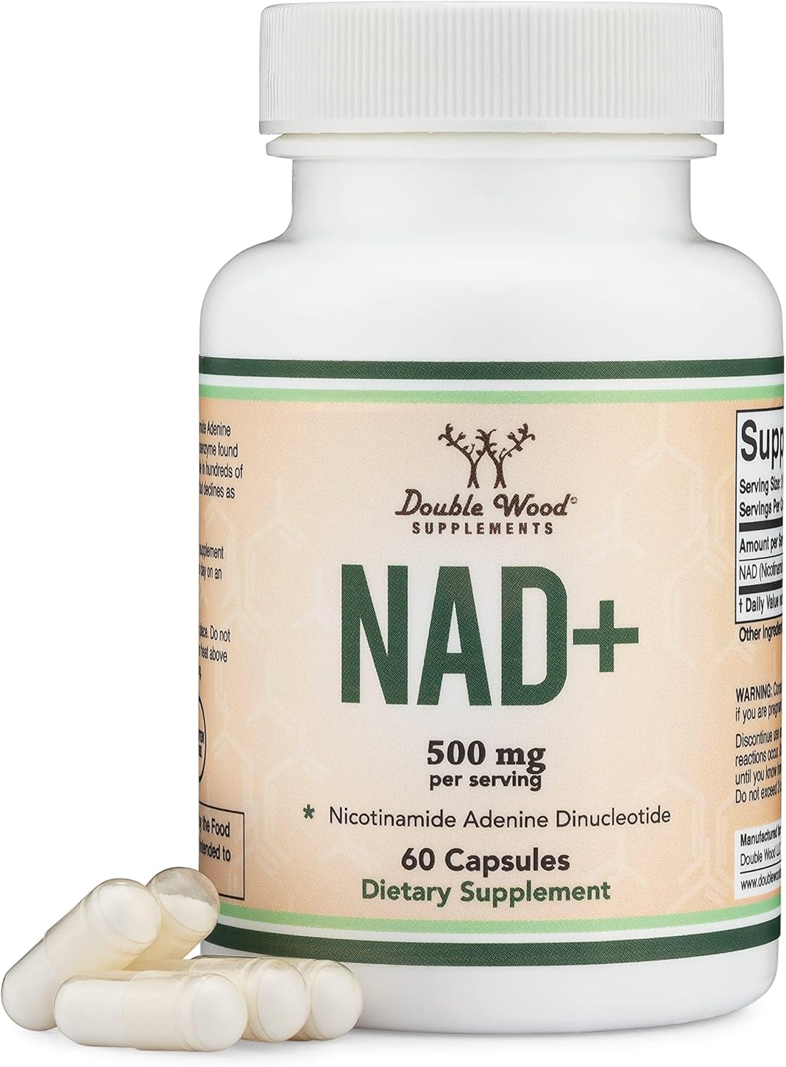 NAD Supplement (500Mg of 95% Pure NAD+ per Serving, 30 Day Supply) NAD Booster -