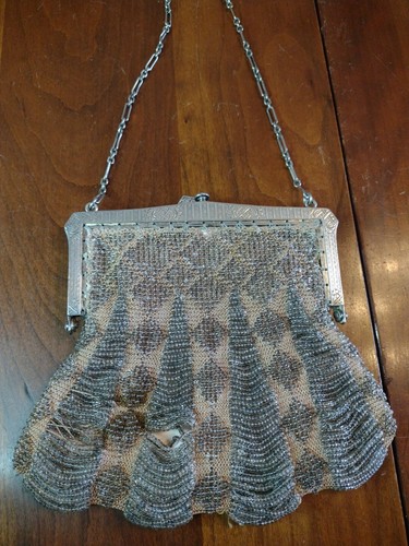 Vtg Sterling Silver Shell Beaded Purse Small Clutch Art Nuevo - Picture 11 of 23