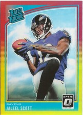 2018 Donruss Optic Jaleel Scott Rated Rookie Red Yellow Prizm SP RC #181