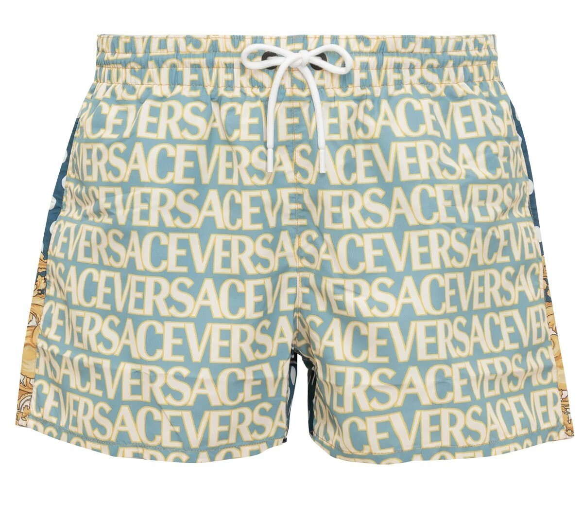VERSACE 'All Over Logo Swim Shorts' Bathing Suit Trunks 4 IT